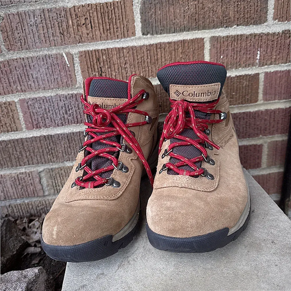 Columbia Hiking Boots Suede Leather Waterproof Trail Walking Shoes wmns